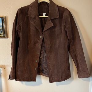 Jaclyn Smith Dark Brown Suede Jacket